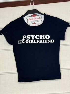 Black 'Psycho Ex-Girlfriend' Short Sleeve Baby Tee